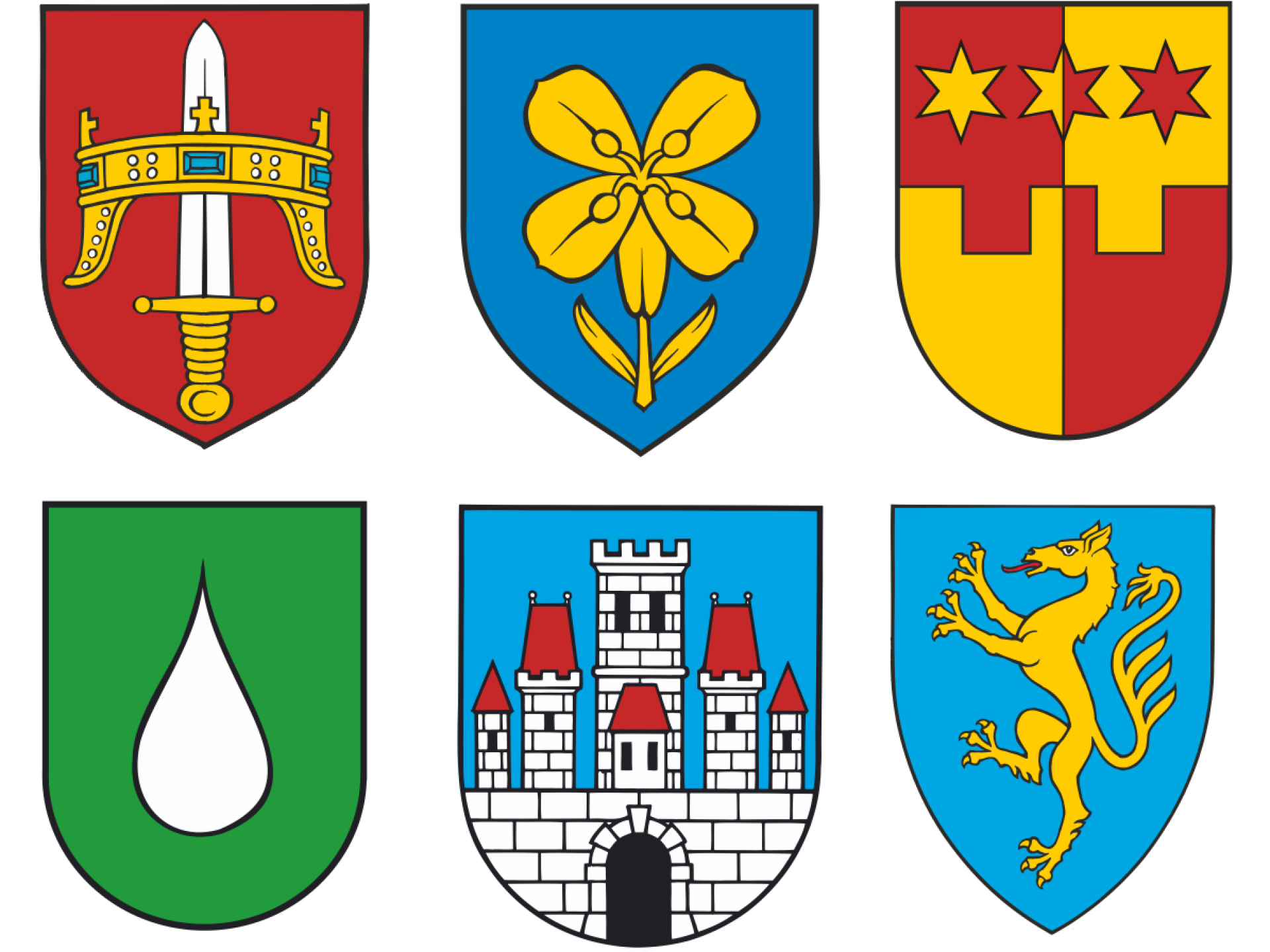 Grbovi gradova, općina i županija